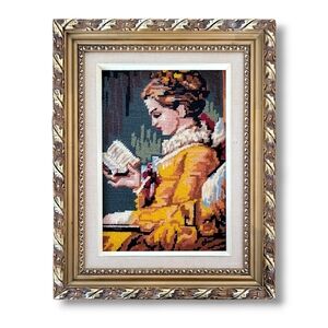 Vintage Cross Stitch Art – Fragonard Young Girl Reading